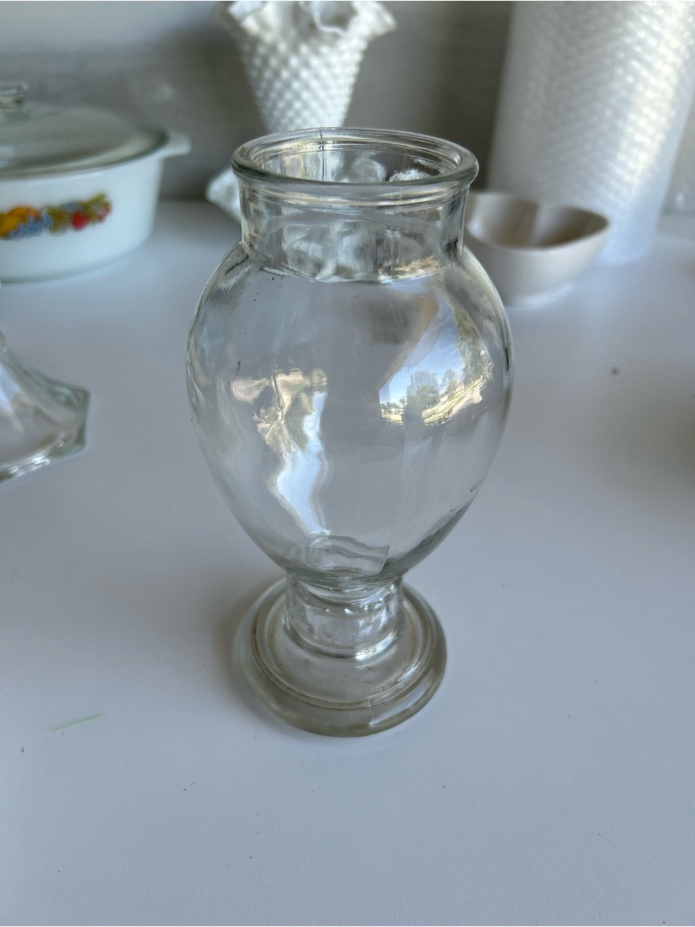 Clear Glass Pedestal Urn Vase - Home Accents